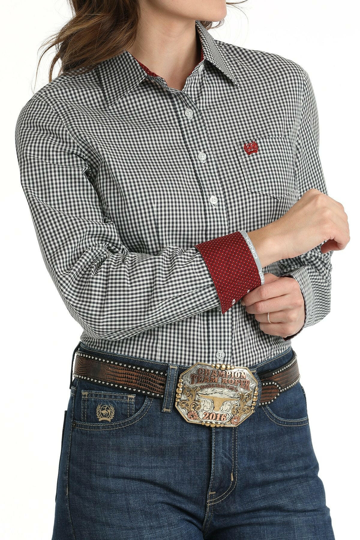 Cinch Women's Plaid Button Down Shirt.