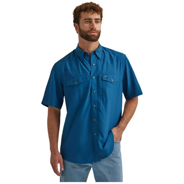 Wrangler Men's Blue Short Sleeve Shirt 2344573