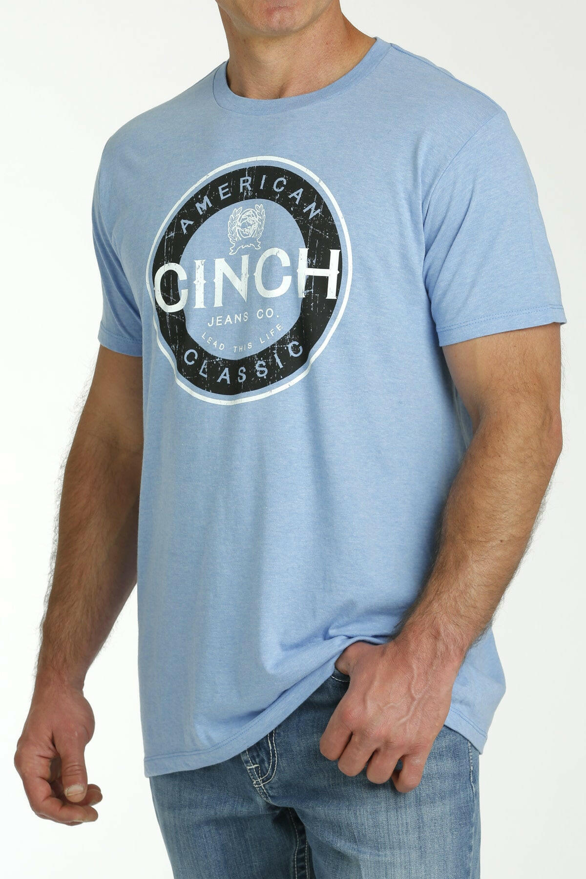 Cinch Men's Light Blue Tee.
