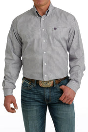Cinch Men's Purple Patterned Long Sleeve Shirt.