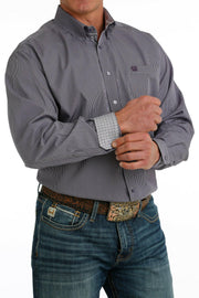 Cinch Men's Purple Pin Striped Long Sleeved Shirt.