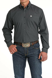 Cinch Men's Blue Printed Button Down Shirt.