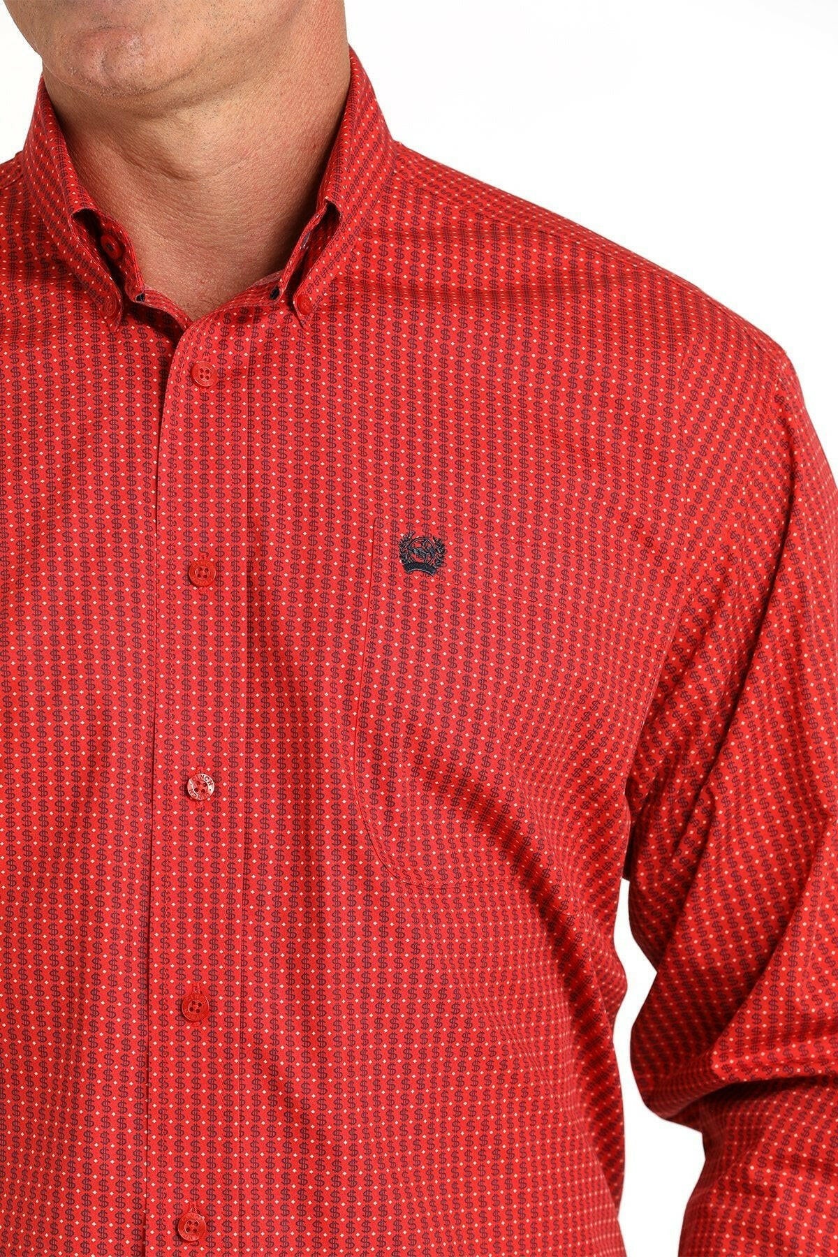 Cinch Men's Money Print Button Down Shirt.