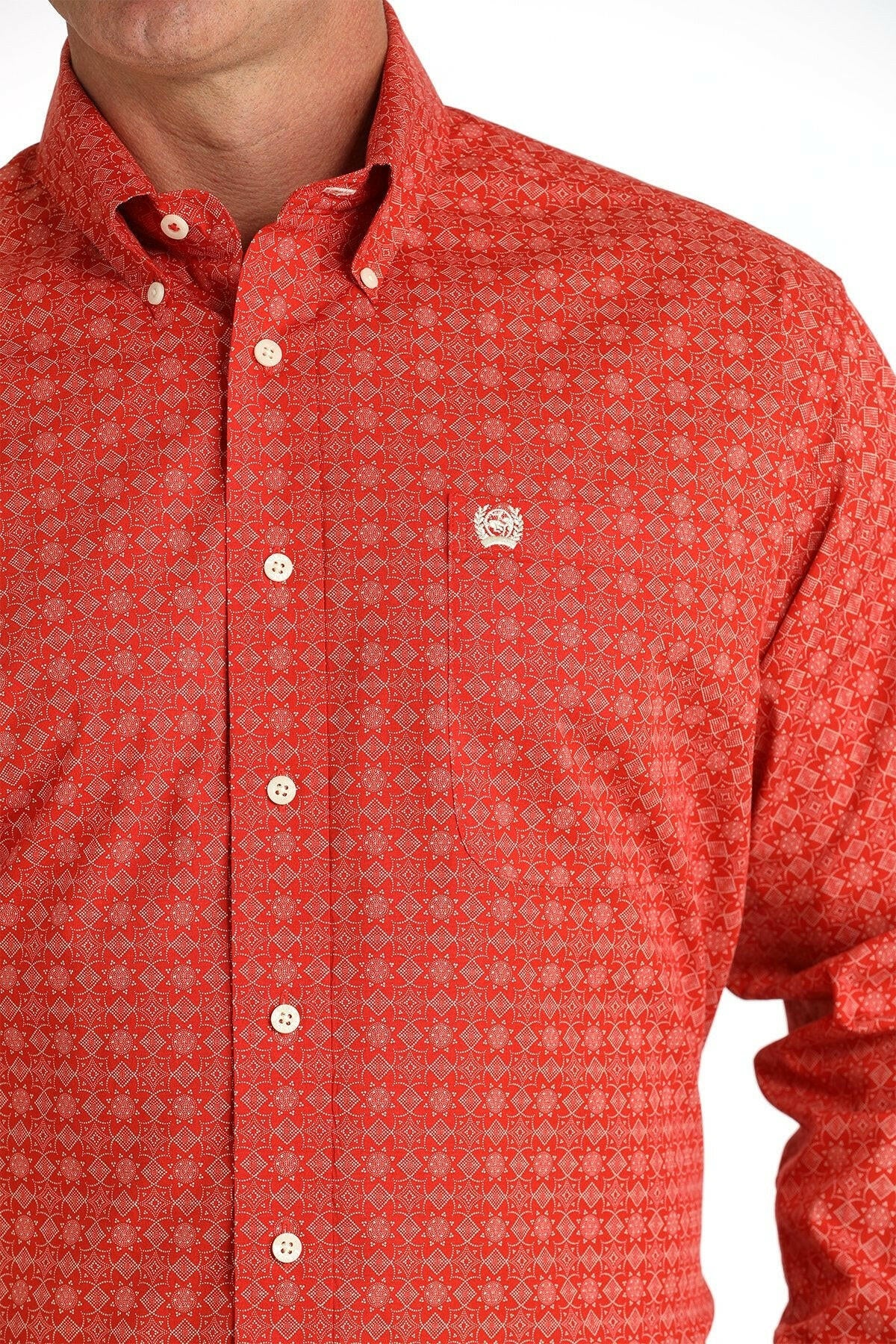 Cinch Men's Geometric Print Button Down Shirt.
