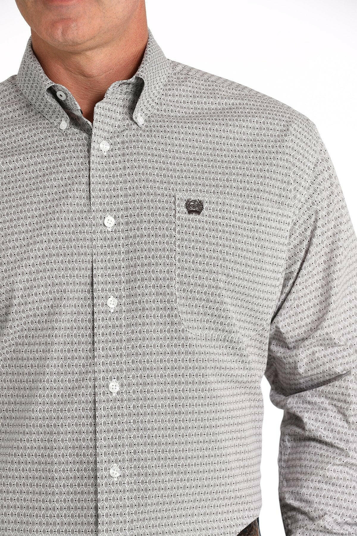 Cinch Men's Geometric Print Button Down Shirt.