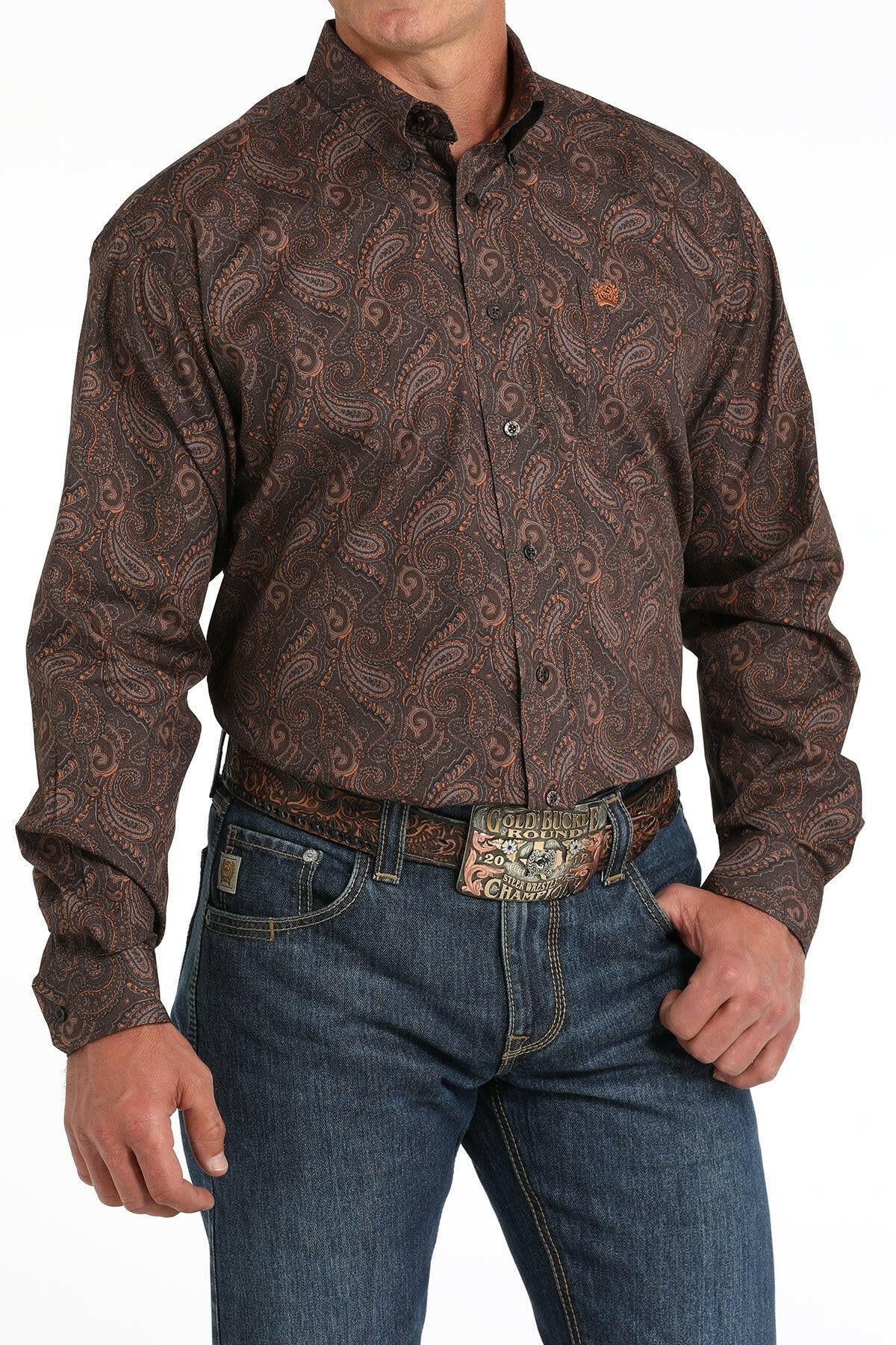 Cinch Men's Paisley Button Down Shirt.