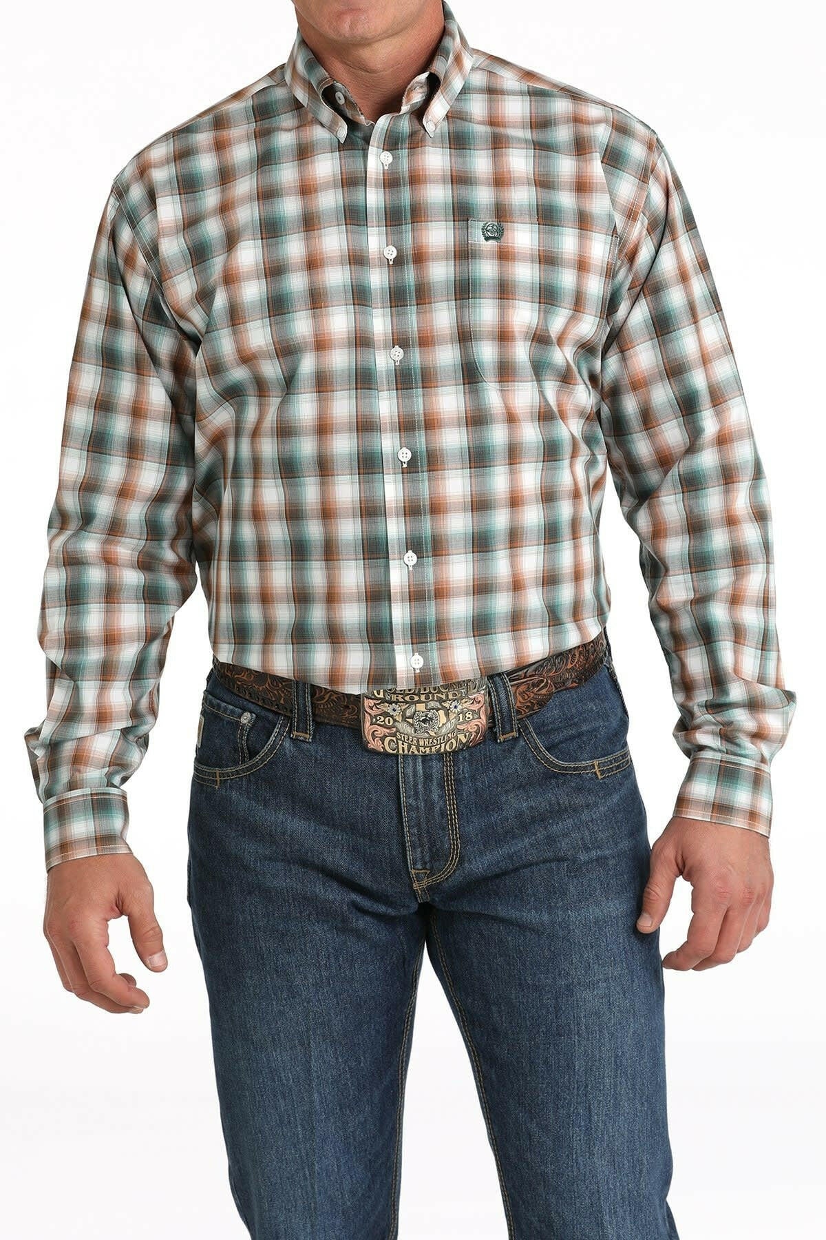 Cinch Men's Plaid Button Down Shirt.