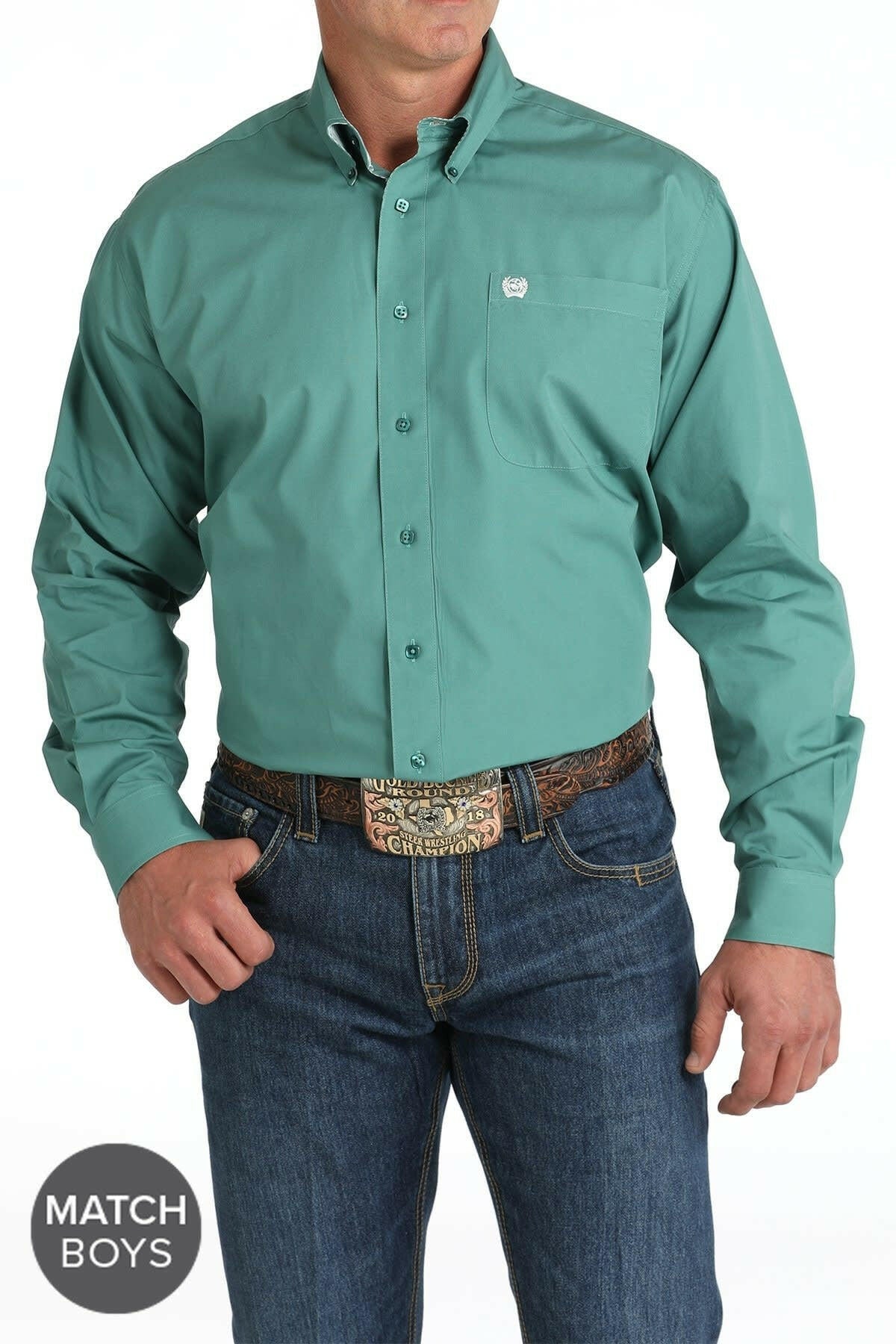 Cinch Men's Solid Button Down Shirt.