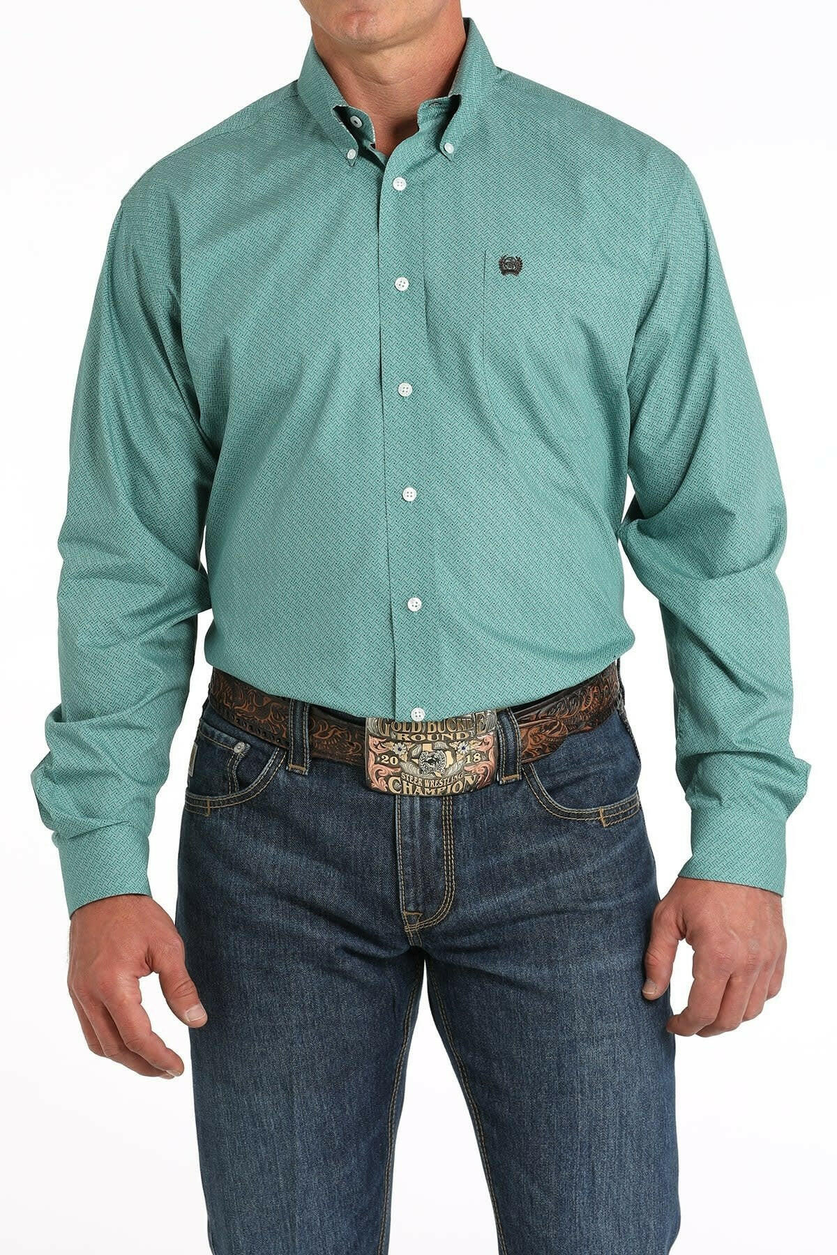 Cinch Men's Geometric Print Button Down Shirt.