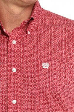 Cinch Men's Geometric Print Button Down Shirt.