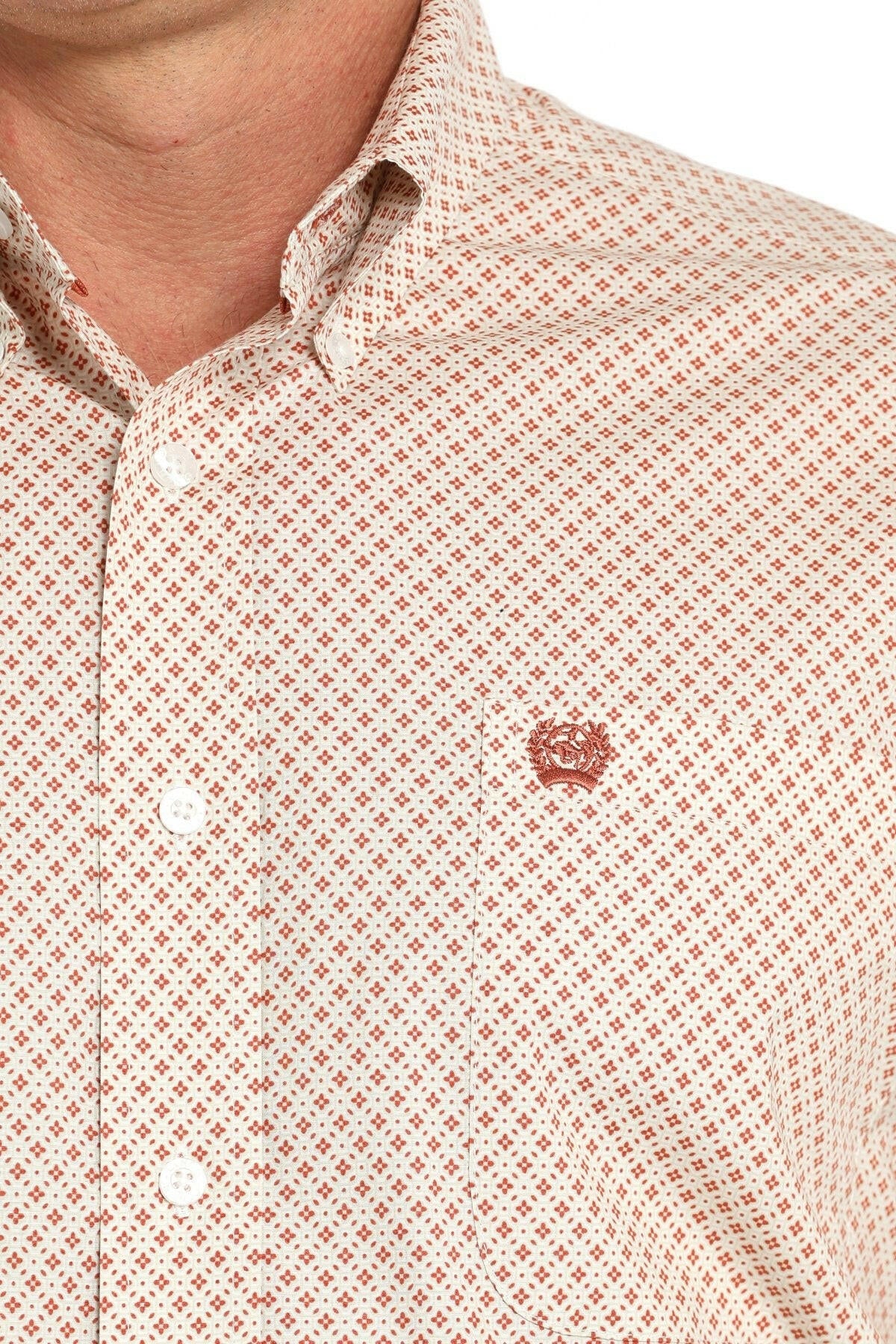 Cinch Men's Geometric Print Button Down Shirt.