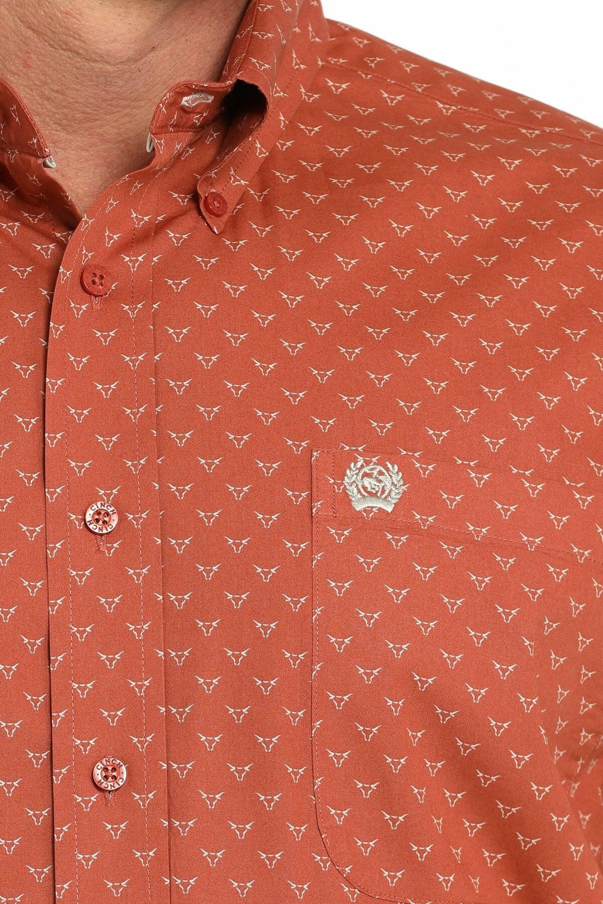 Cinch Men's Steer Print Button Down Shirt.