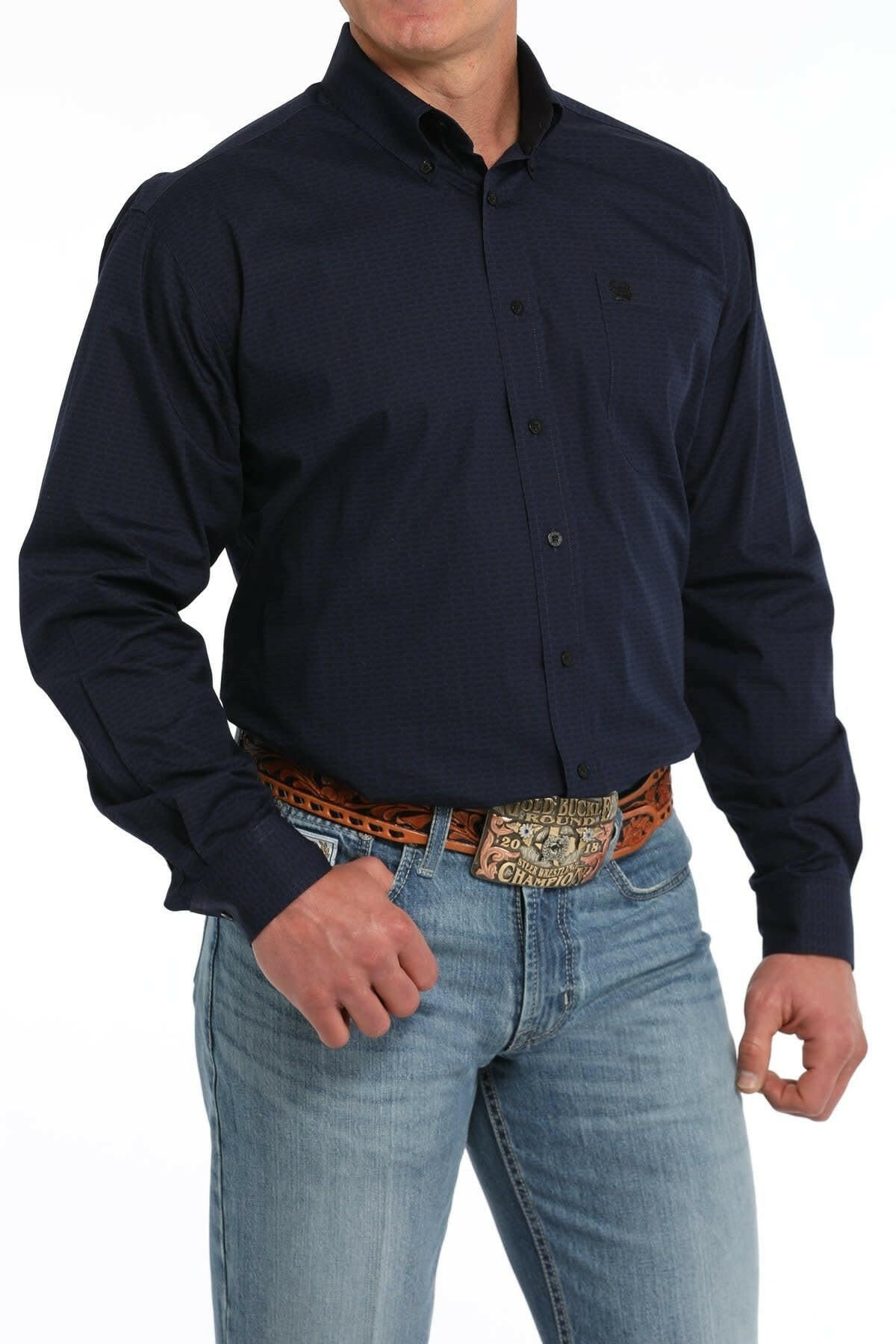 Cinch Men's Cattle Print Button Down Shirt.