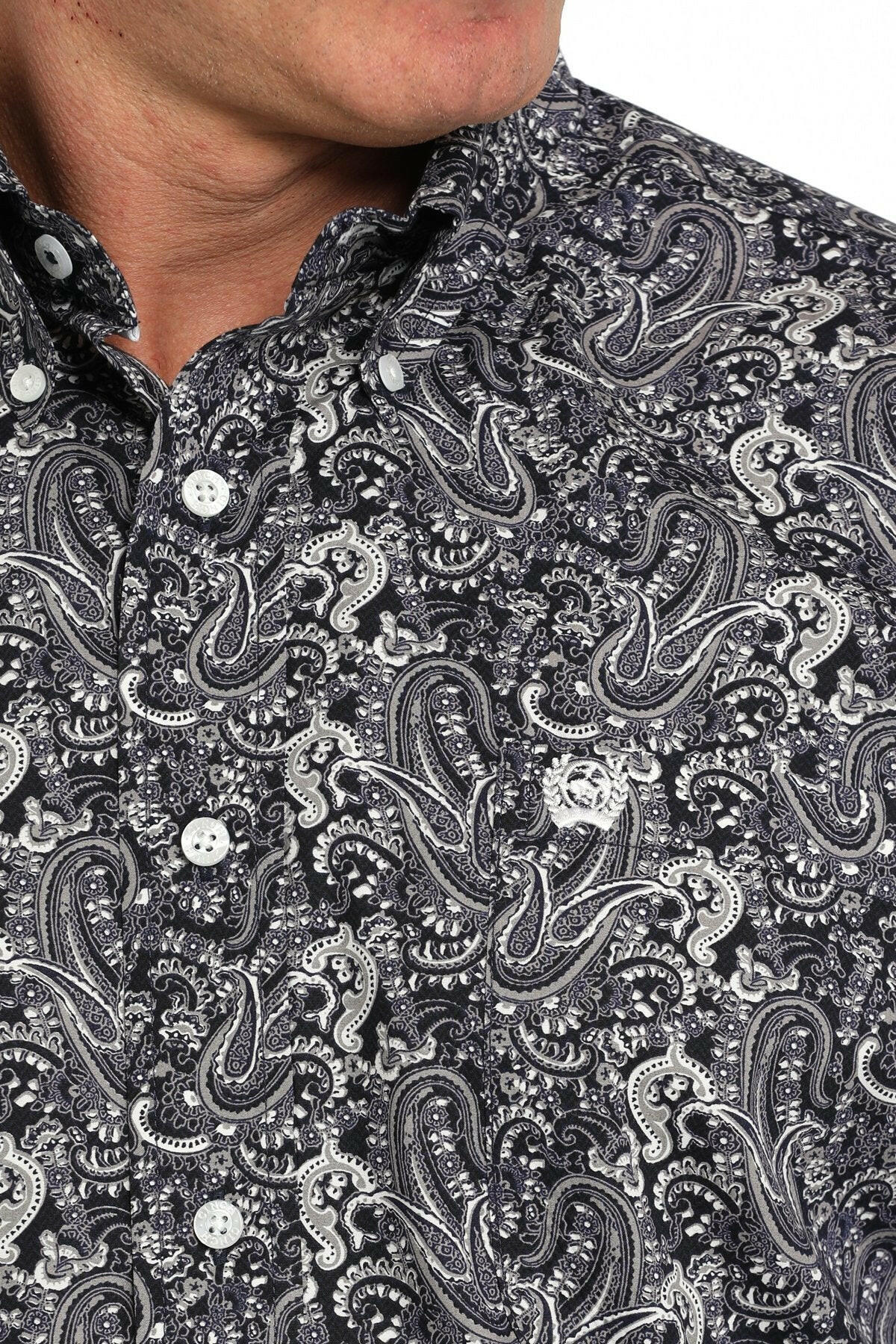 Cinch Men's Paisley Print Button Down Shirt.
