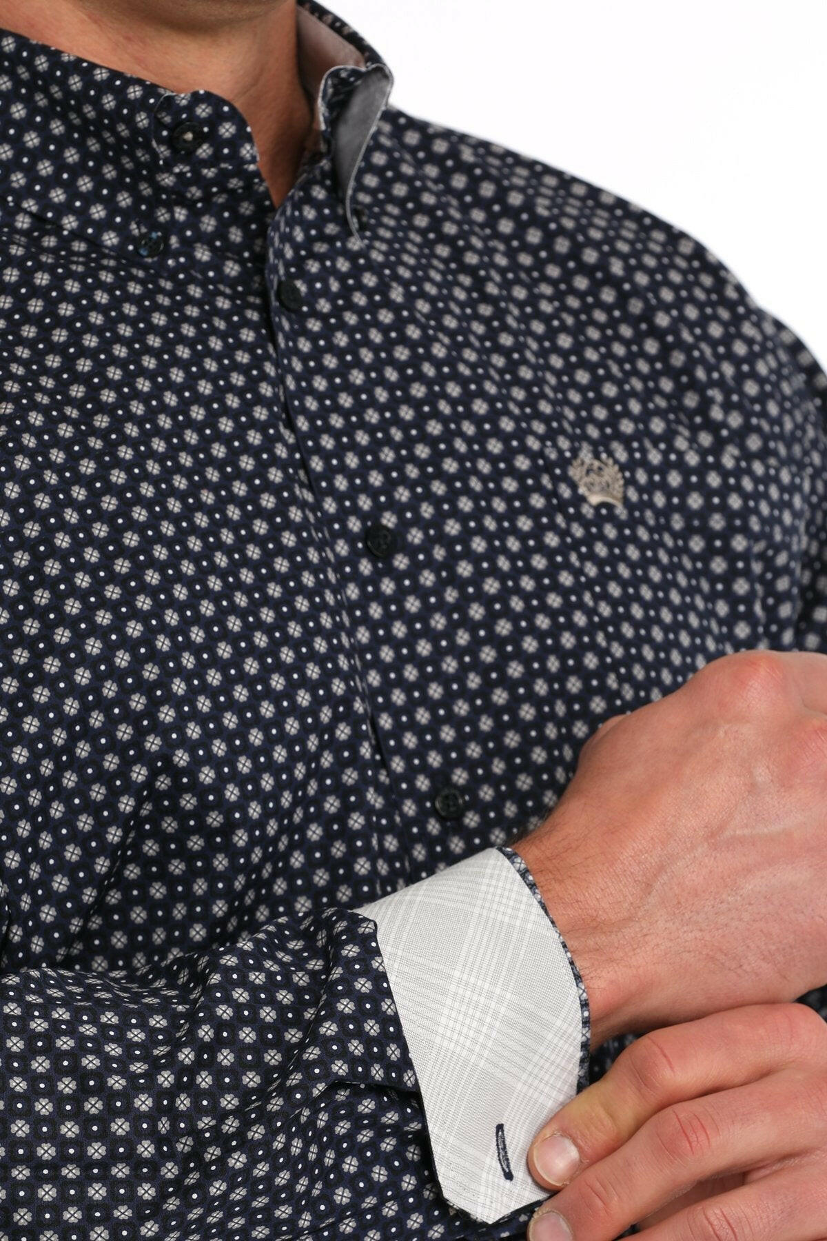 Cinch Men's Geometric Print Button Down Shirt.