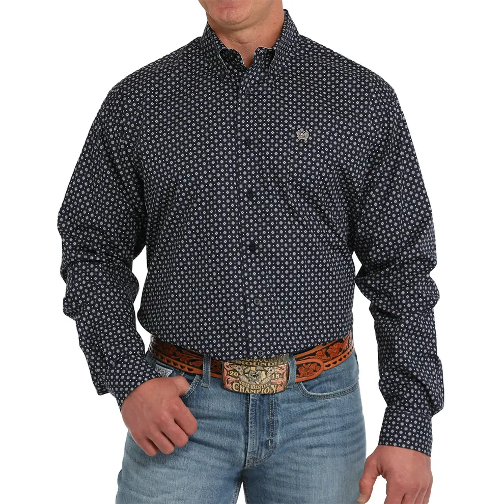 Cinch Men's Geometric Print Button Down Shirt.