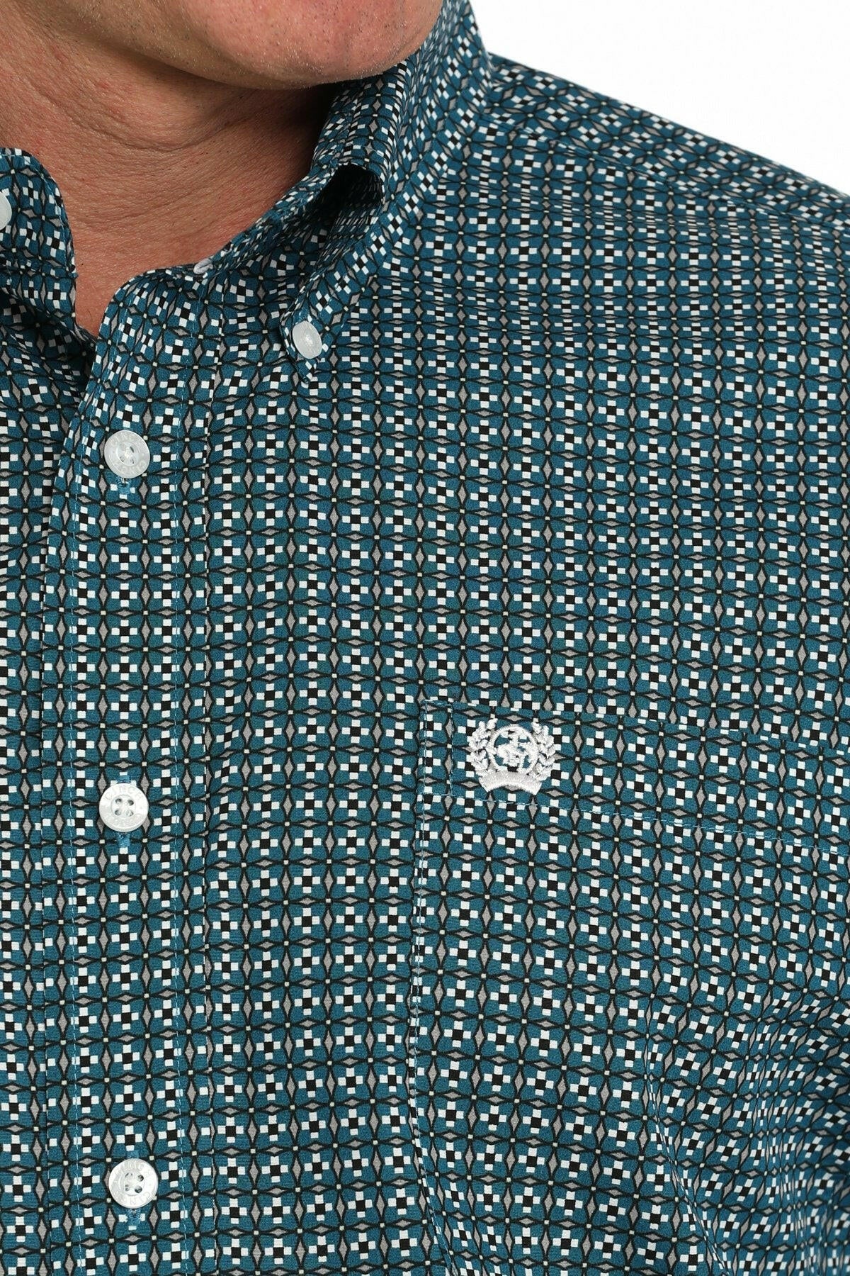 Cinch Men's Geometric Print Button Down Shirt.