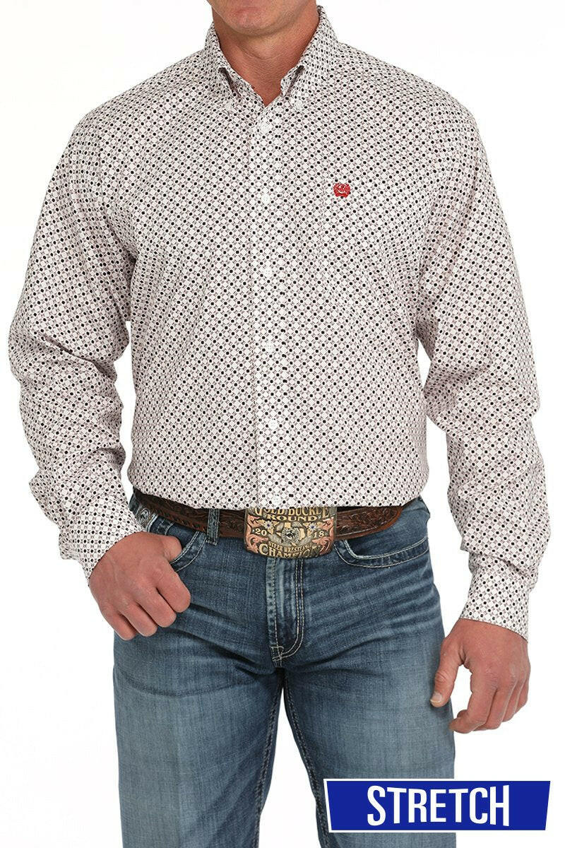 Cinch Men's Geometric Print Button Down Shirt.