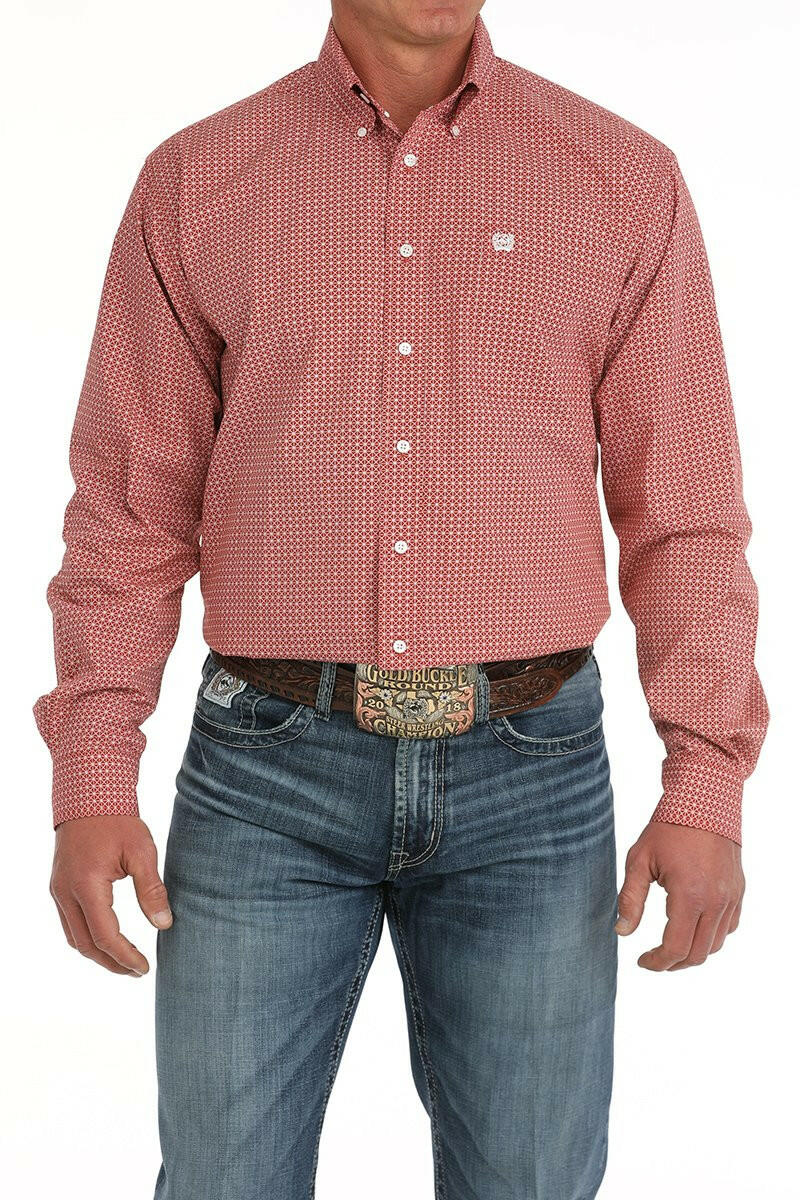 Cinch Men's Medallion Print Button Down Shirt #MTW1105871.