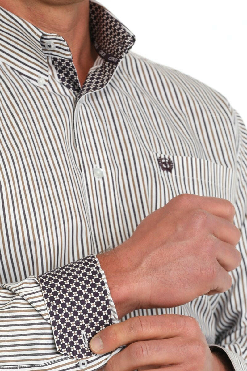 Cinch Men's Striped Button Down Shirt #MTW1105880.
