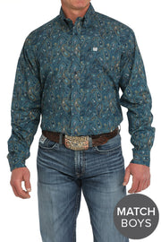 Cinch Men's Paisley Print Button Down Shirt