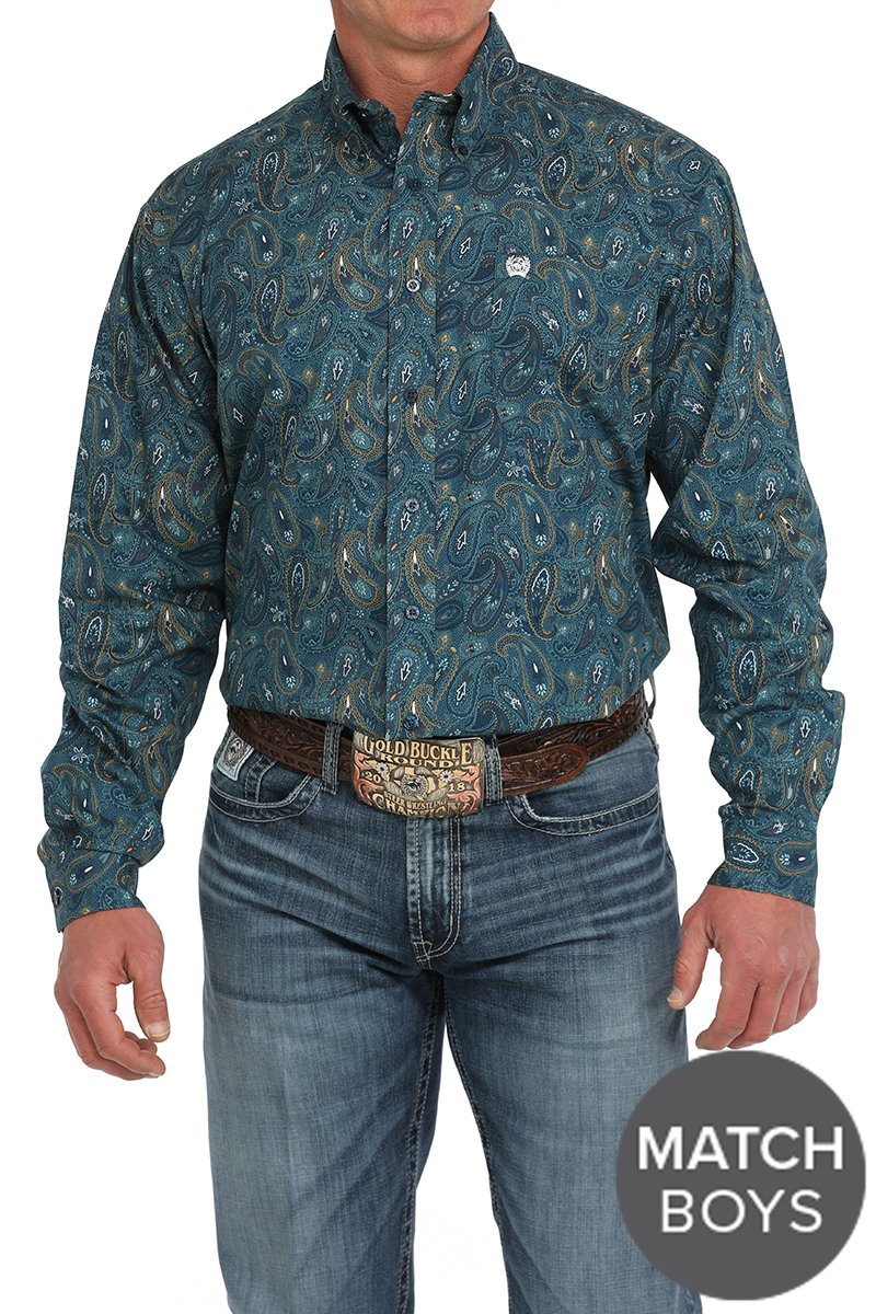 Cinch Men's Paisley Print Button Down Shirt