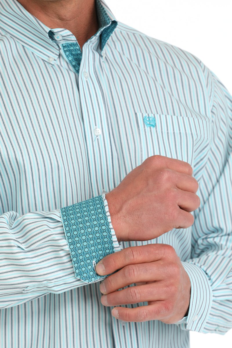 Cinch Men's Striped Button Down Shirt