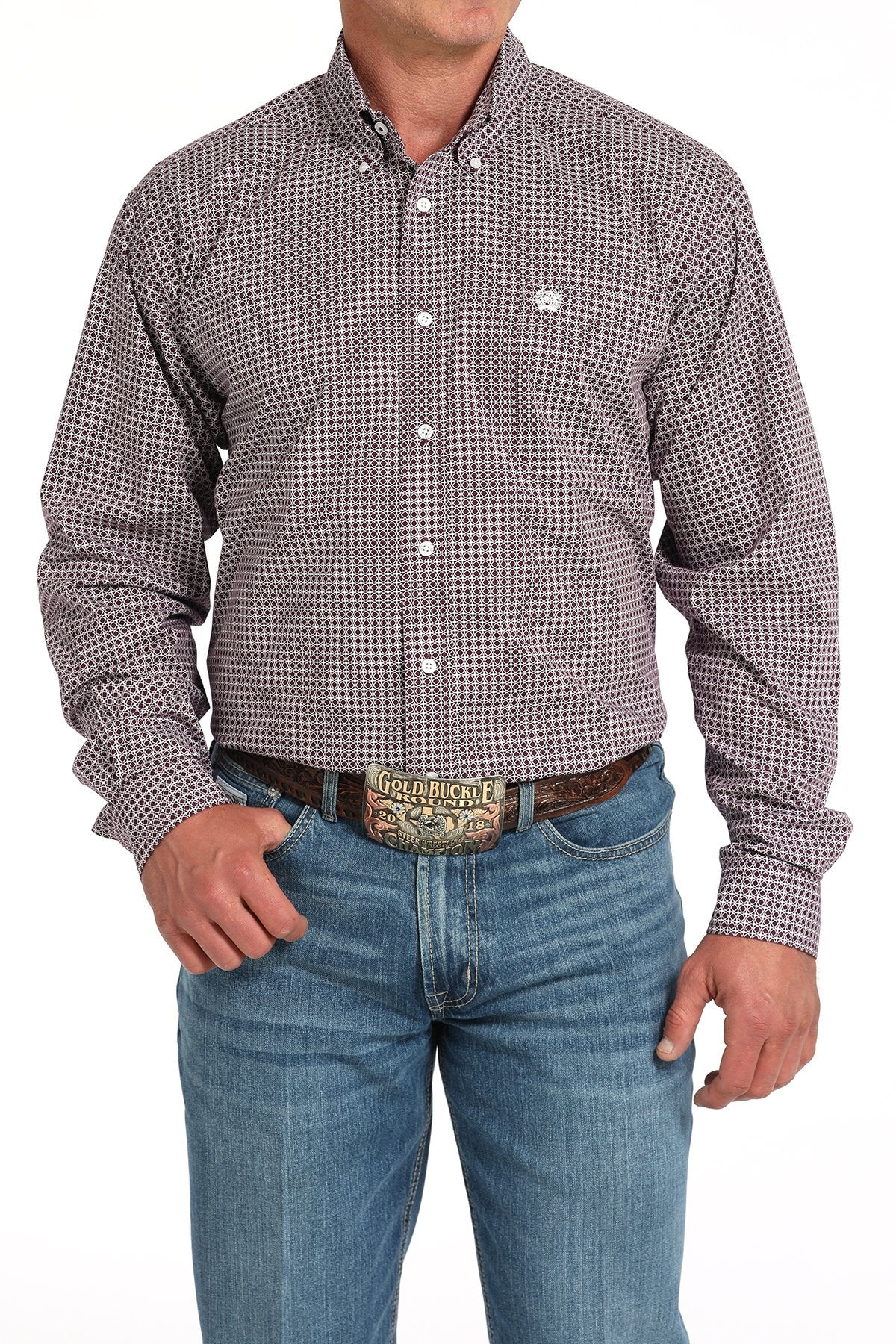 Cinch Men's Geometric Print Button Down Shirt