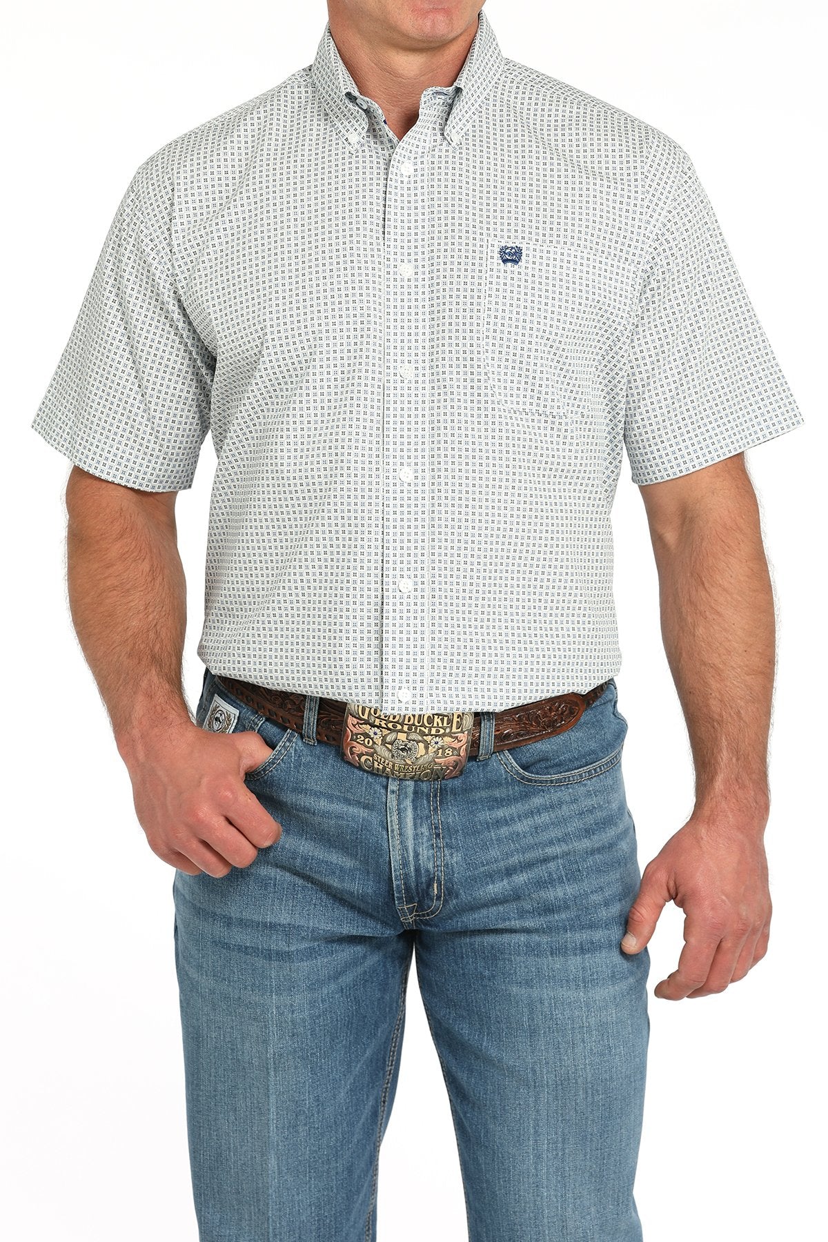 Cinch Men's Geometric Print Button Down Shirt