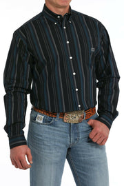 Cinch Men's Vintage Striped Print Button Down Shirt.