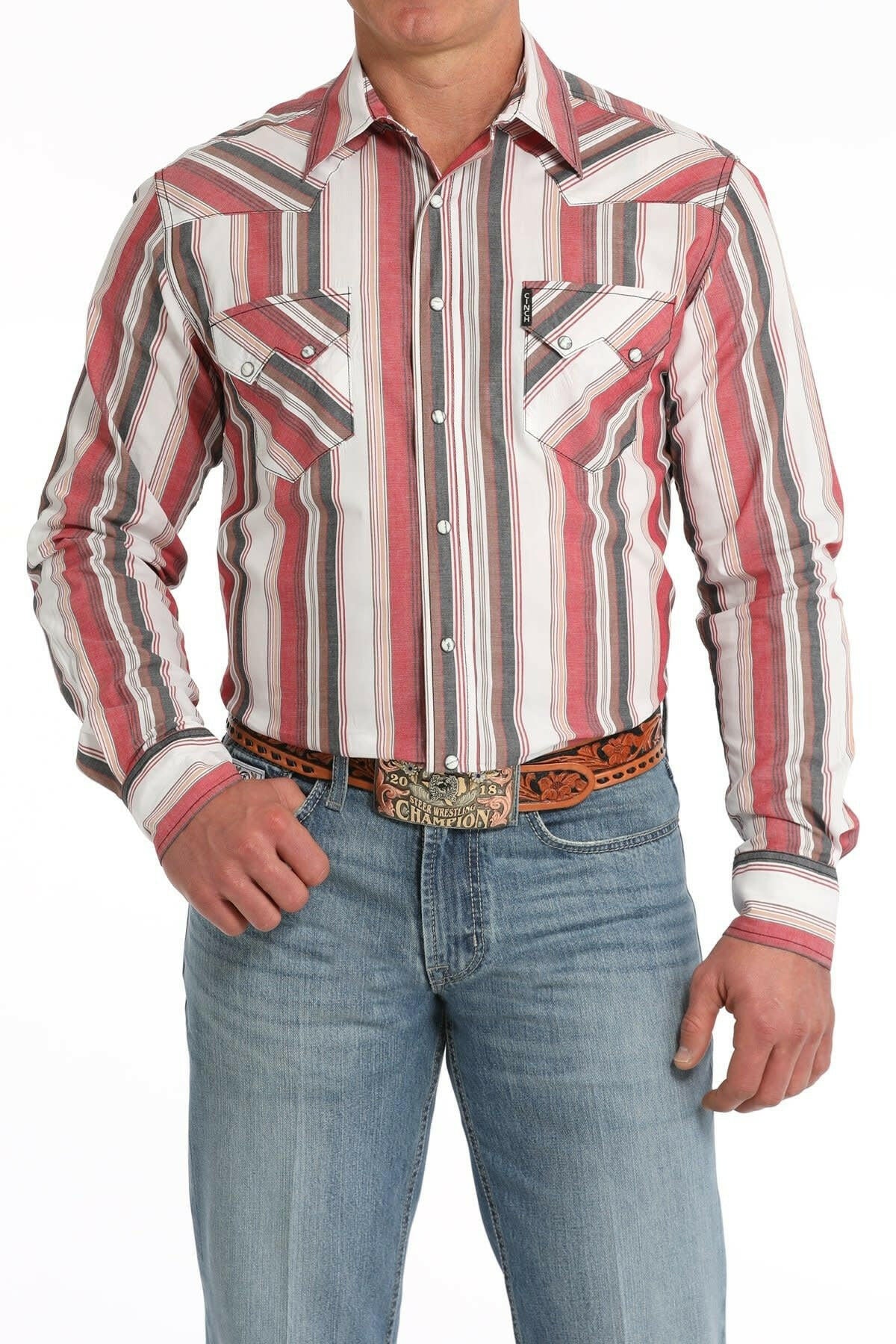 Cinch Men's Stripe Snap Front Shirt.
