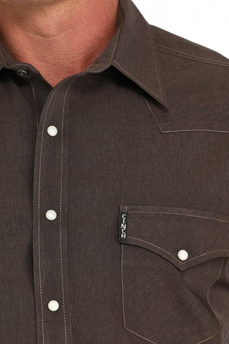 Cinch Men's Solid Modern Fit Snap Front Shirt MTW1303083.