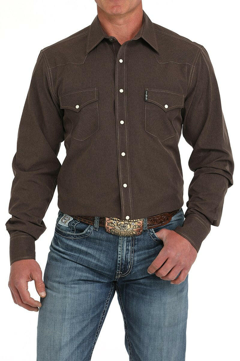 Cinch Men's Solid Modern Fit Snap Front Shirt MTW1303083.