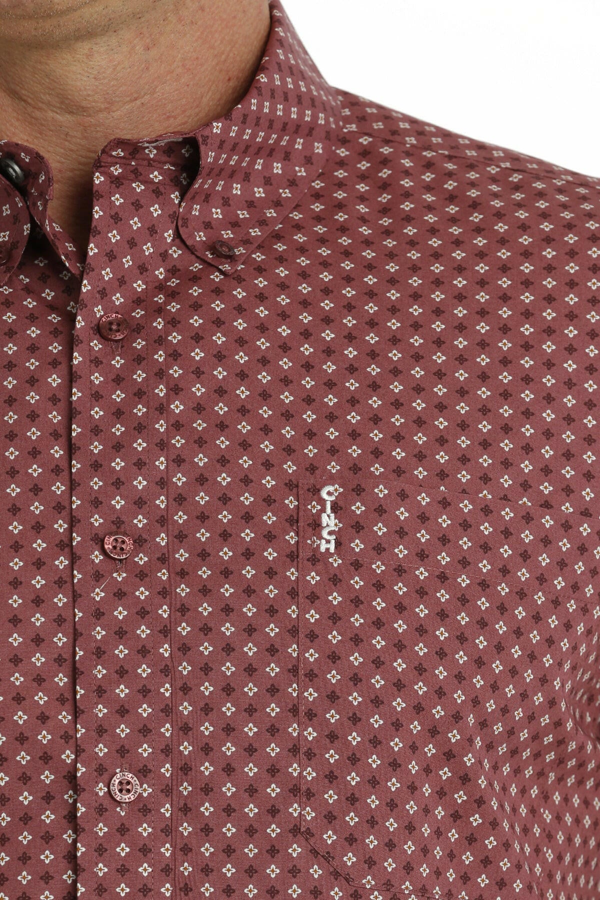 Cinch Men's Modern Fit Burgundy Shirt.