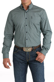 Cinch Men's Geometric Print Modern Fit Button Down Shirt.