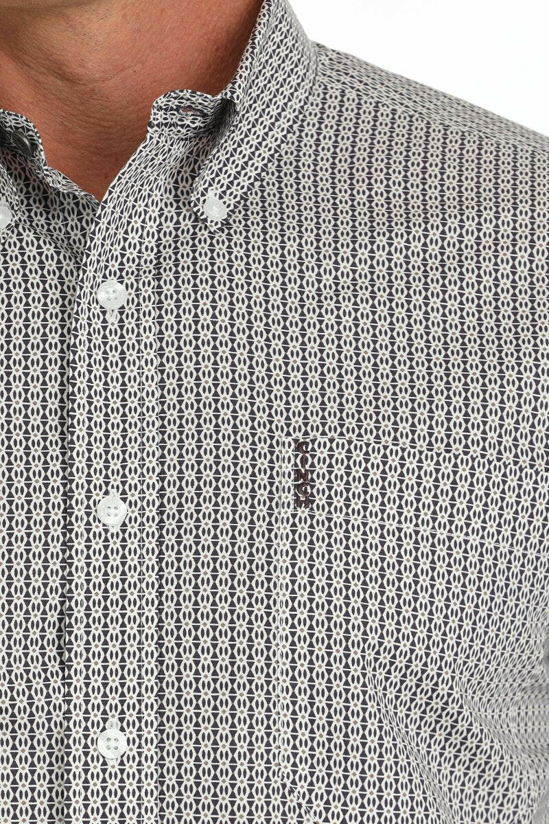 Cinch Men's Modern Fit Geometric Print Button Down Shirt #MTW1347123.