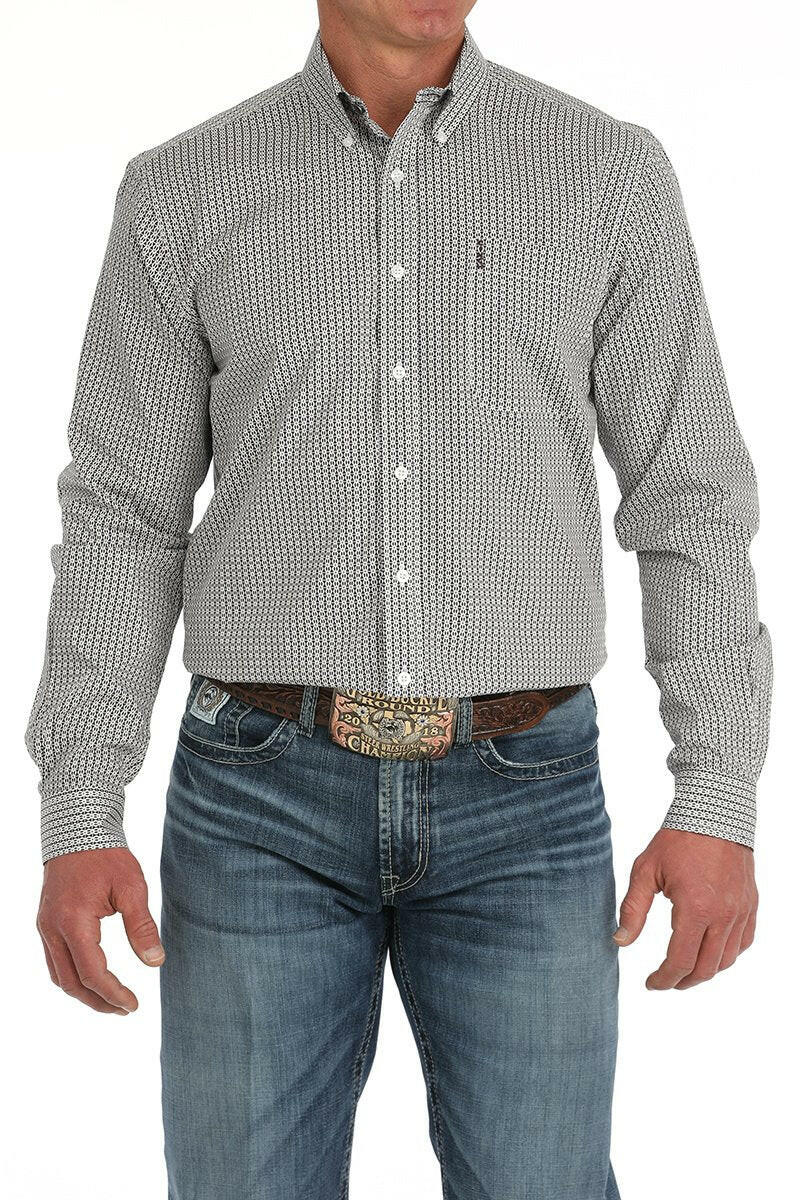Cinch Men's Modern Fit Geometric Print Button Down Shirt #MTW1347123.