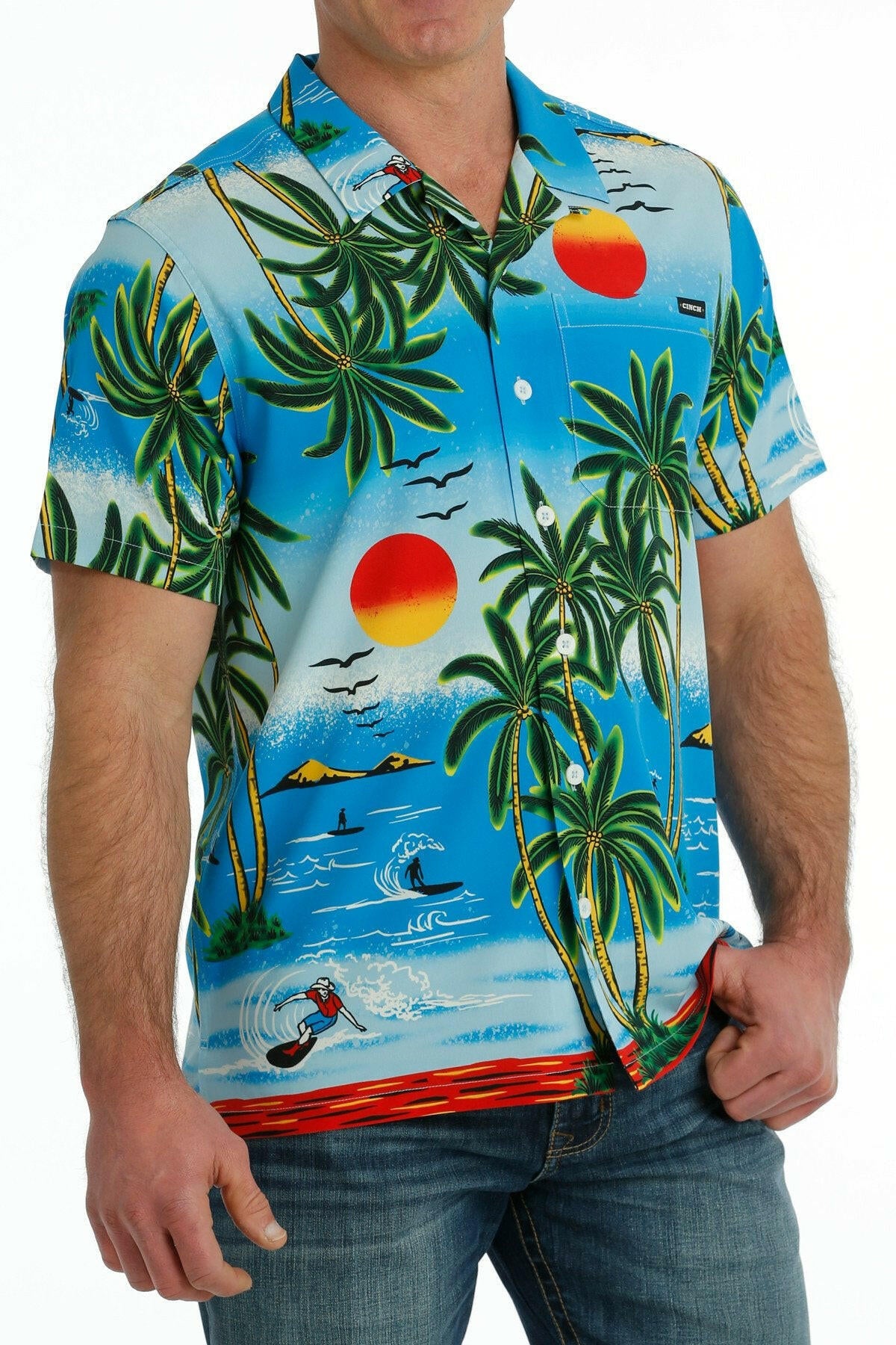 Cinch Men's Short Sleeve Camp Shirt.