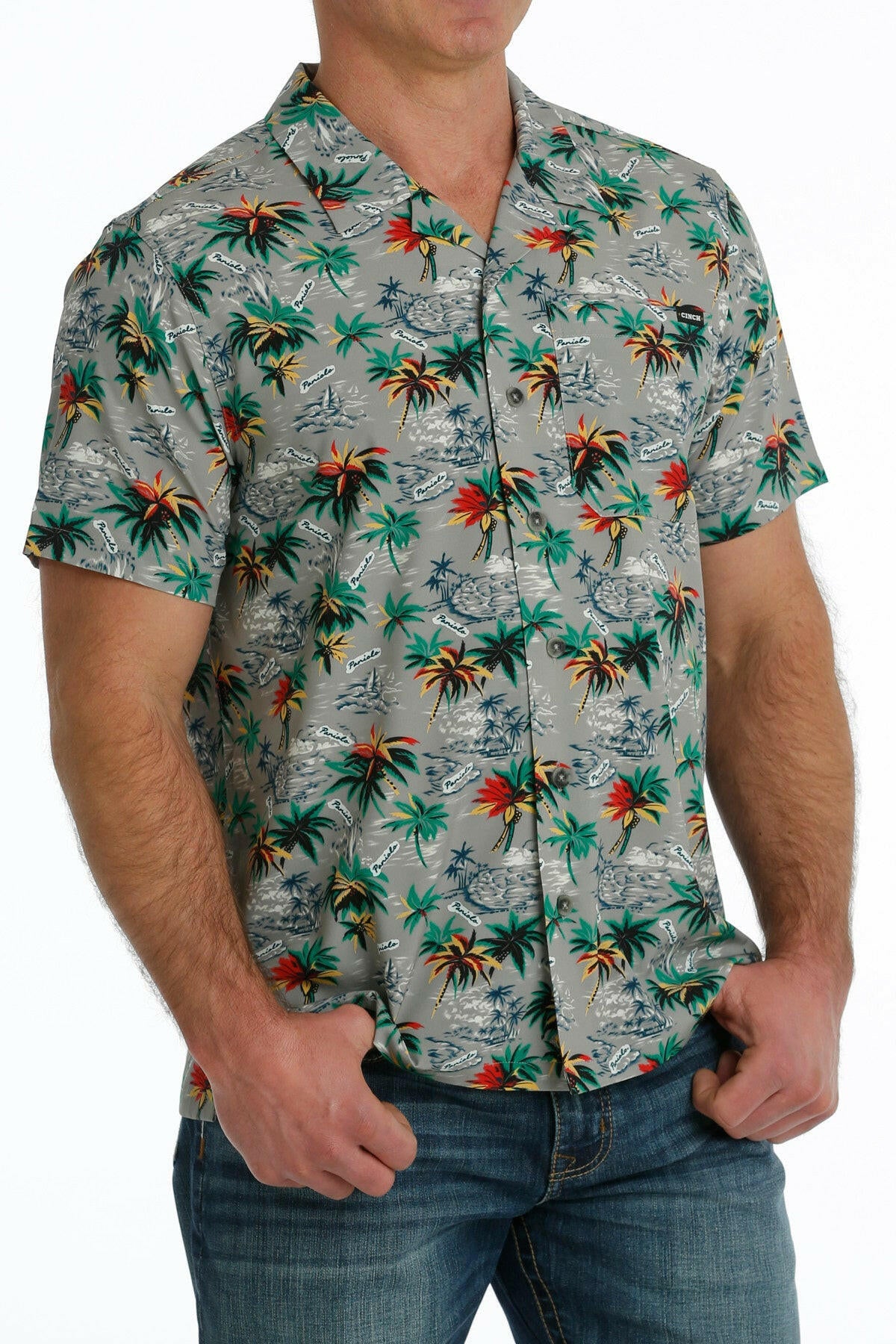 Cinch Men's Short Sleeve Camp Shirt.