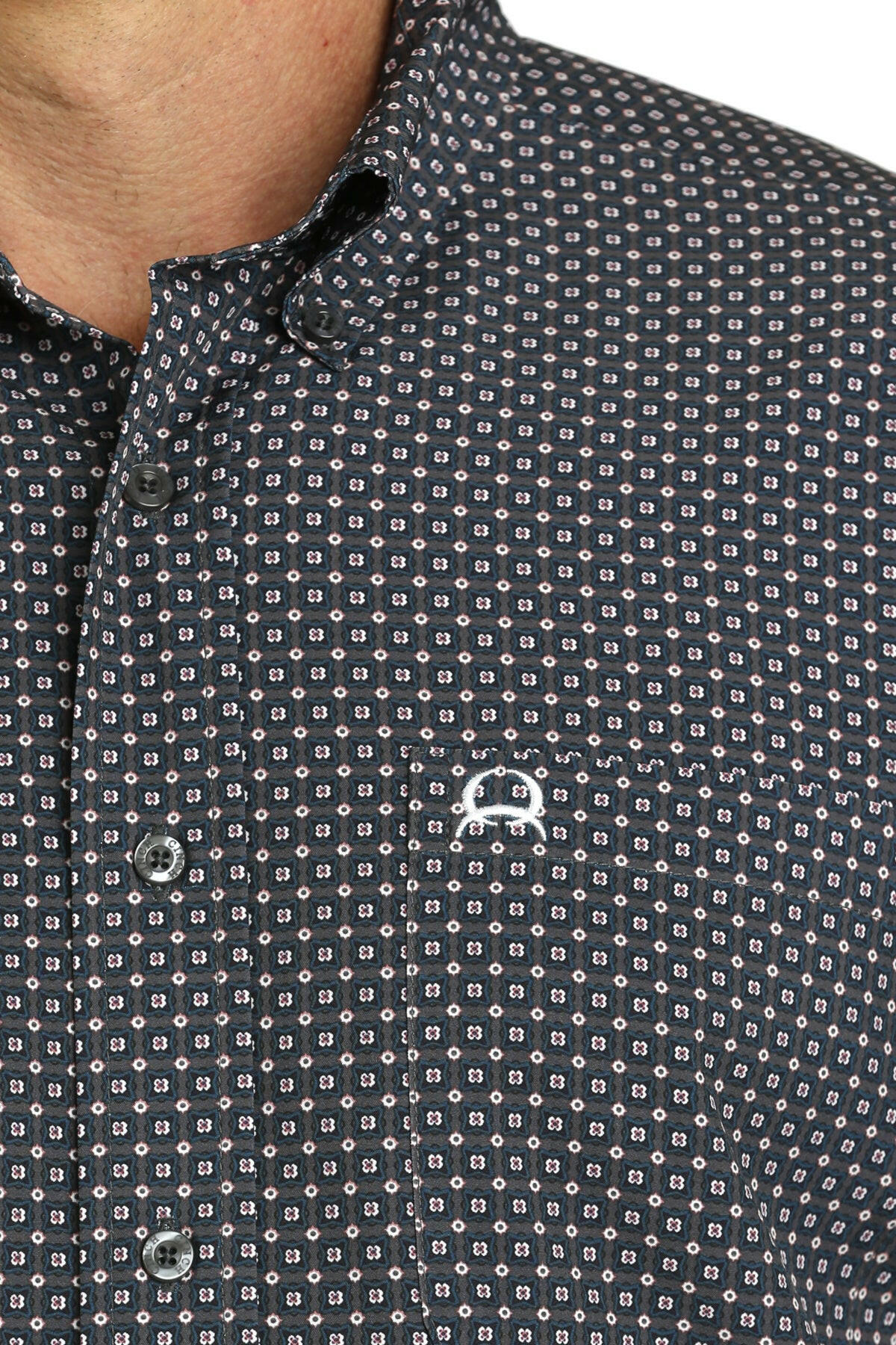 Cinch Men's Charcoal ARENAFLEX Button Down Shirt.