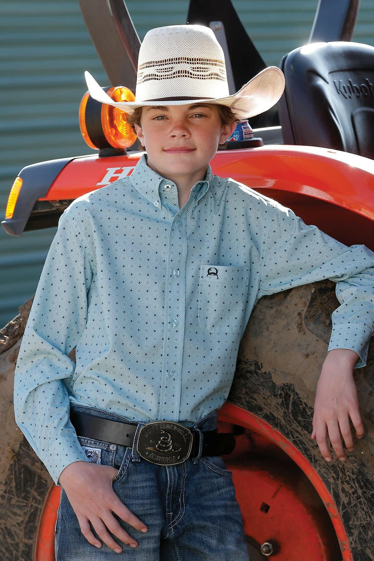 Cinch Boy's Blue Button Down Shirt.