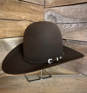 American 7X Chocolate Tall Open Crown Felt Hat