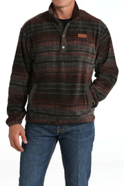 Cinch Men's Brown Polar Fleece Pullover.