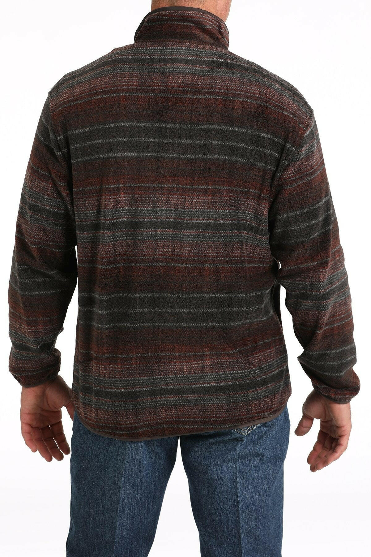 Cinch Men's Brown Polar Fleece Pullover.