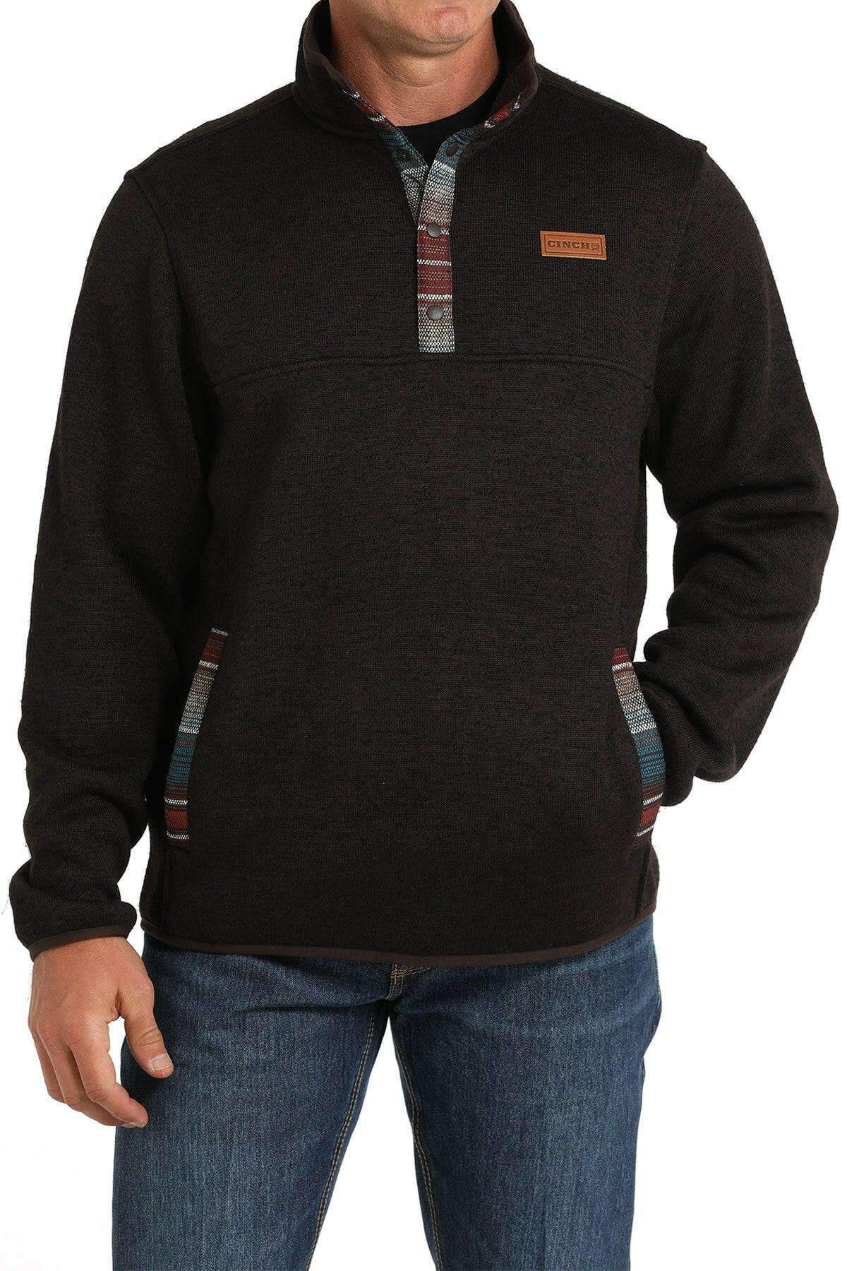 Cinch Men's Brown Sweater Knit Pullover.