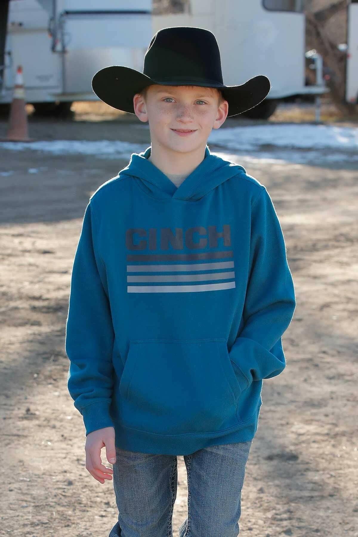 Cinch Boy's Teal Graphic Hoodie mkw7510009.