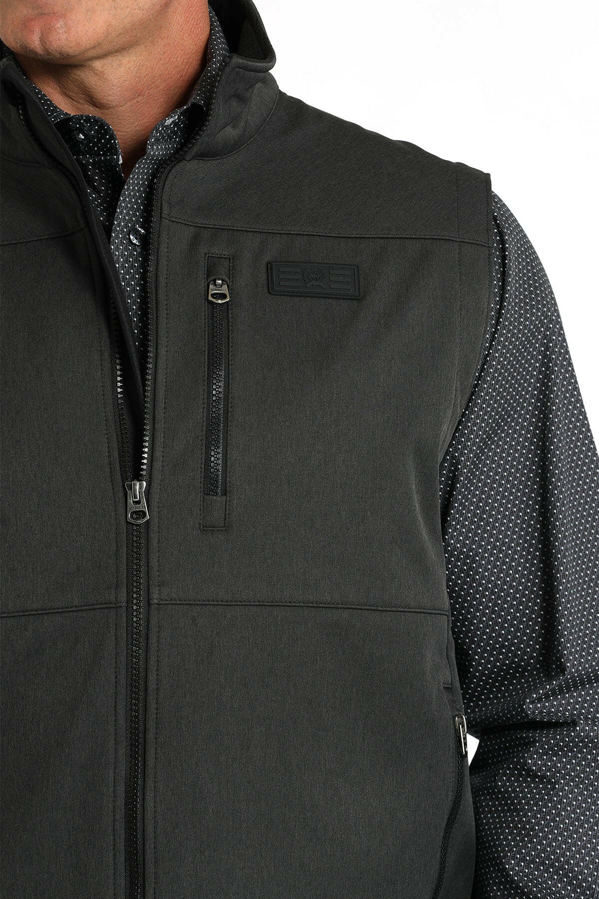 Cinch Men's Black Softshell Vest.