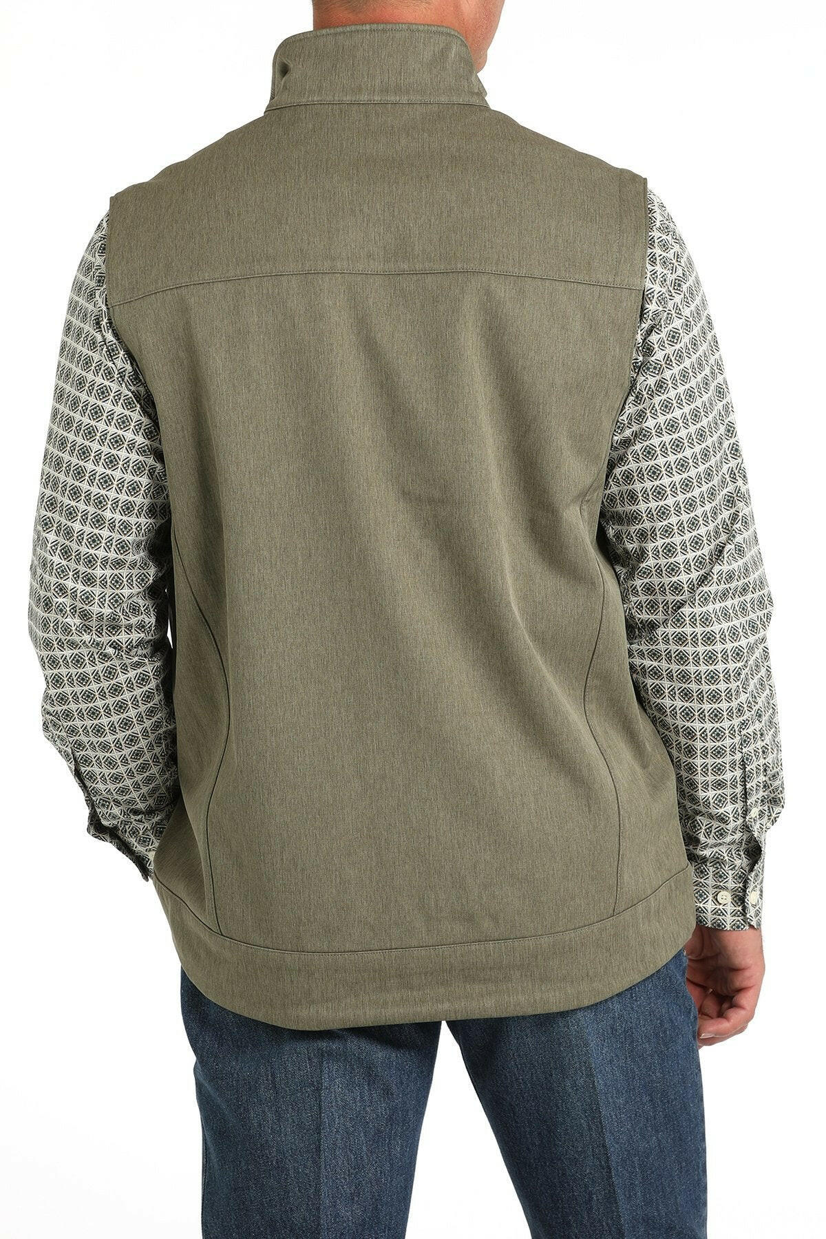 Cinch Men's Olive Softshell Vest.