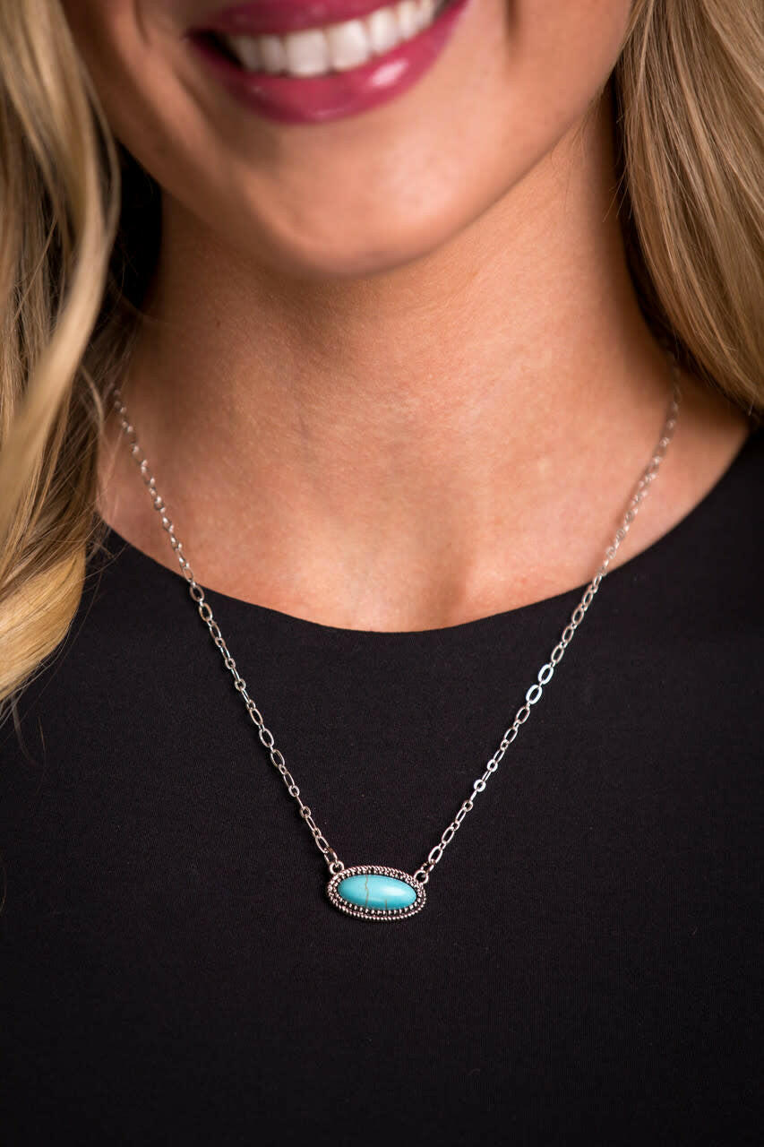 West & Co. Oval Stone Necklace.
