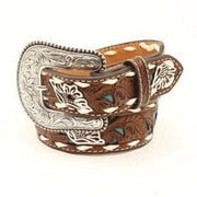 Girl's Floral Turquoise Western Belt.